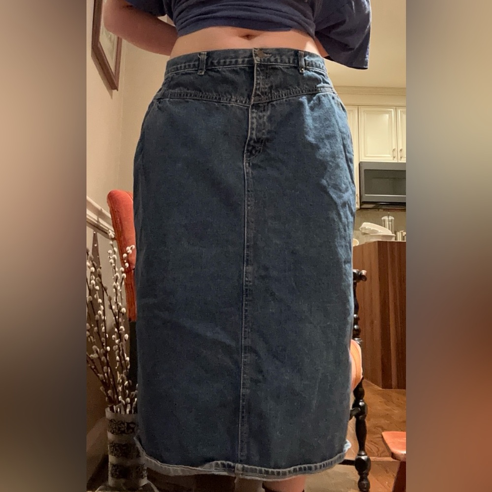Vintage Denim Maxi Skirt